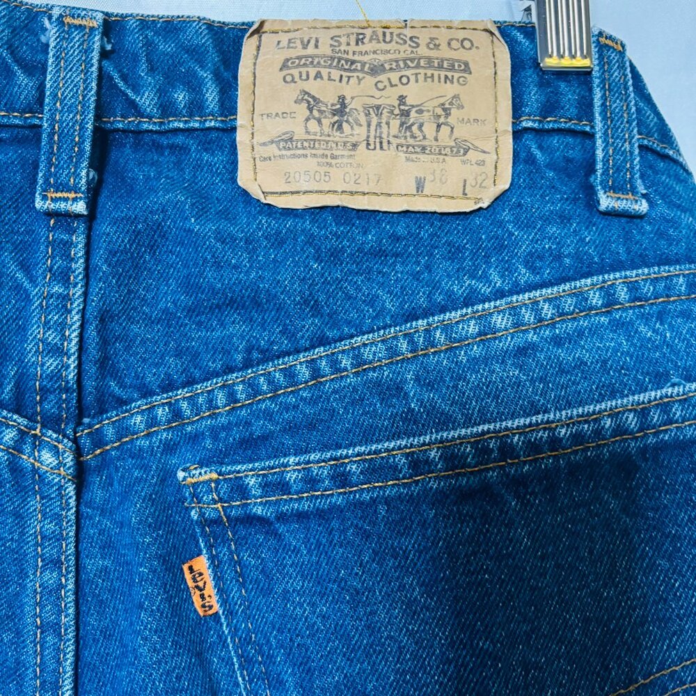 Vintage Levi Strauss 505 Orange Tab Jeans – Men's 36x32 | USA Made‎
